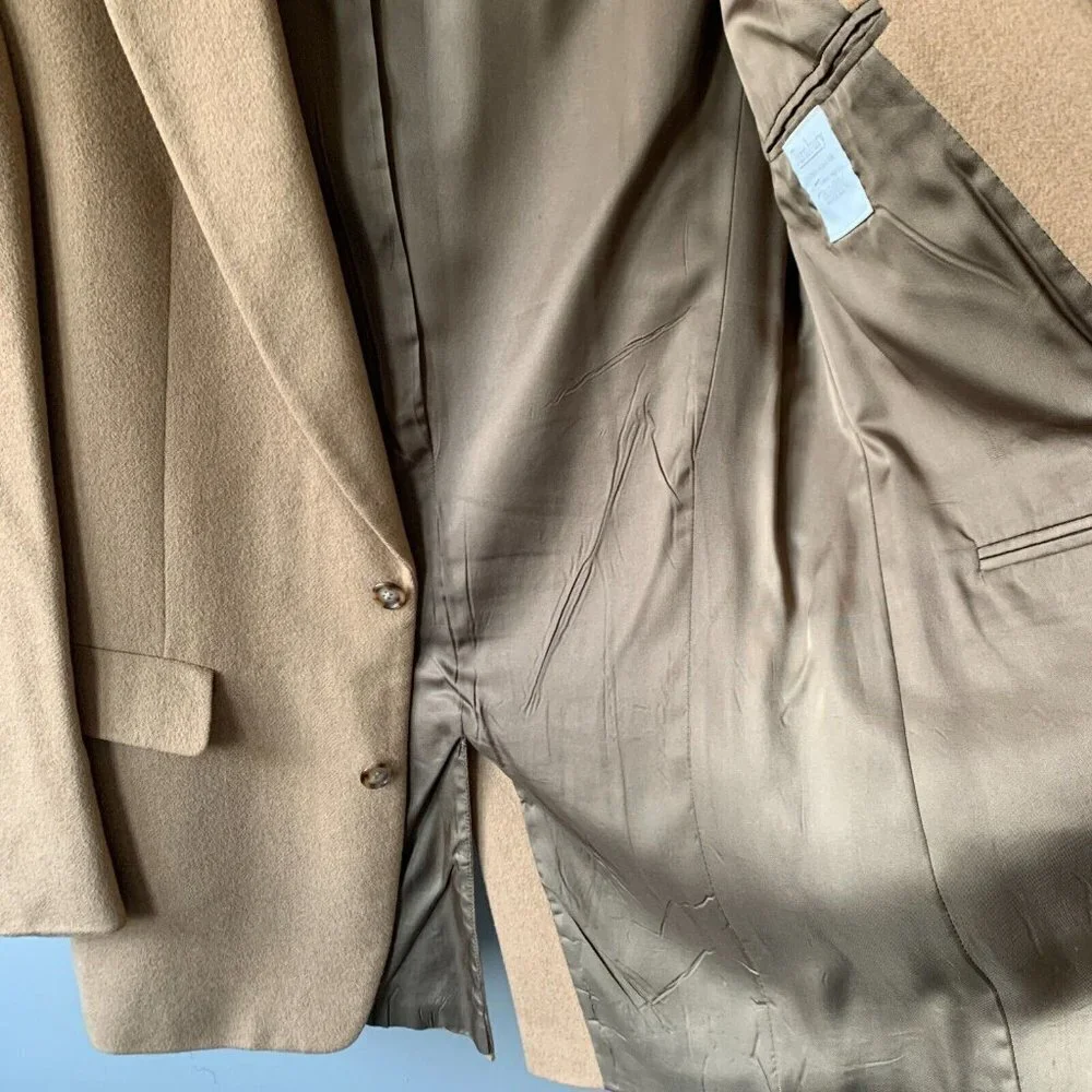 Turnbury Sport Coat Mens‎ Size 42R 100% Camel Hair Khaki Beige Blazer Jacket